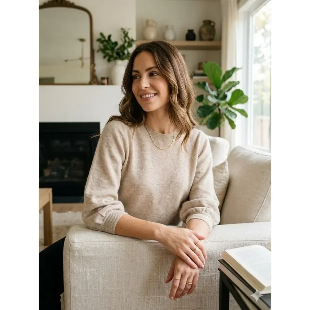Autumn Cashmere Puff 3/4 Sleeve Crew Sweater Size XS